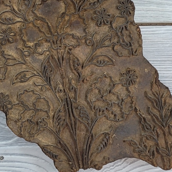 🇮🇳 India Wooden Fabric Printing Block 🇮🇳 Vintage 🇮🇳 Shesham Wood - Antique - Picture 2 of 12